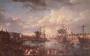 Thomas Pakenham The Port of Brest oil painting